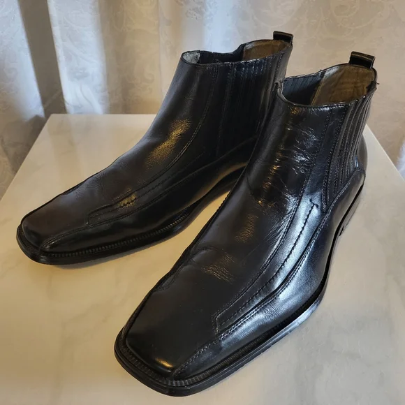 Stacy Adams Men\'s Ankle Leather Boots, Size 10.5m, Black Classic, Elegant mens high top dress shoes products for sale | eBay main image 2